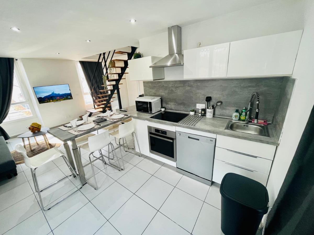 Superbe Duplex Design Neuf 2 Chambres, Climatise Tout Confort, Facile D,Acces Stationnement Gratuit Marsella Exterior foto